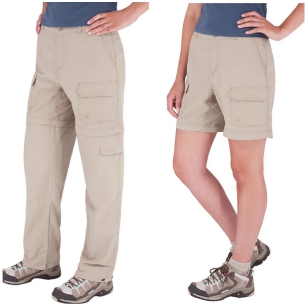 Royal Robbins Classic Zip N’ Go Pant Convertible Nylon Hiking Short Size 8 Khaki